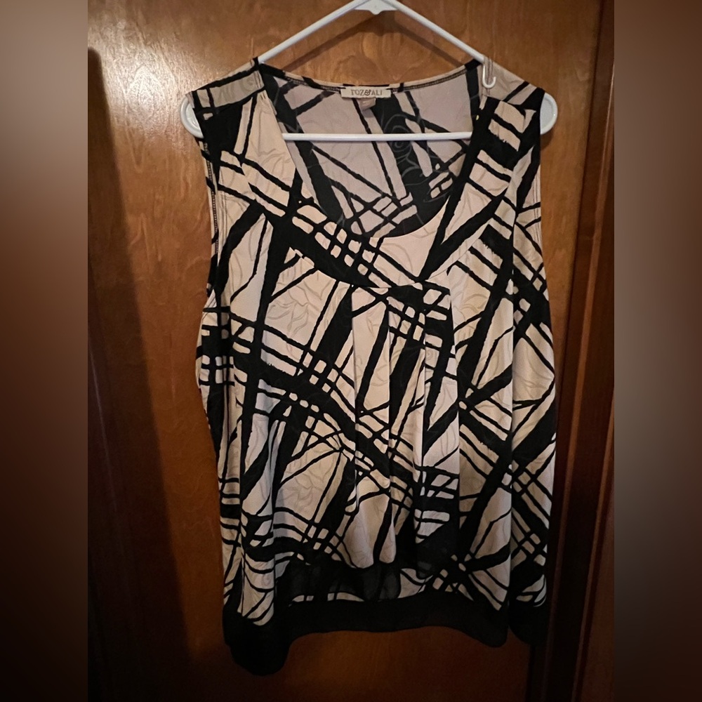 Roz & Ali Monochrome Abstract Dress